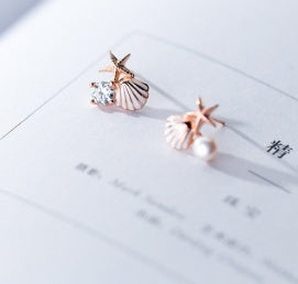 Star shell earrings earrings