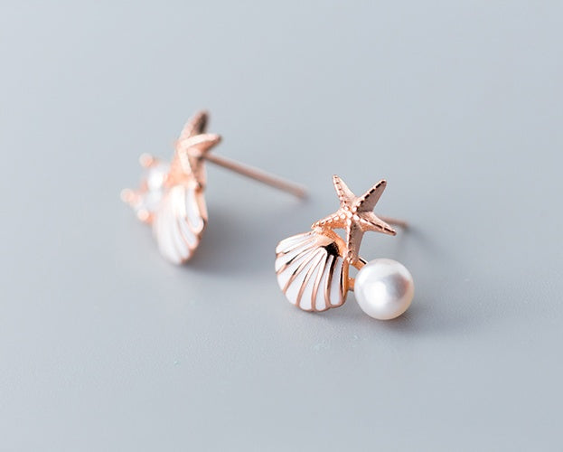 Star shell earrings earrings