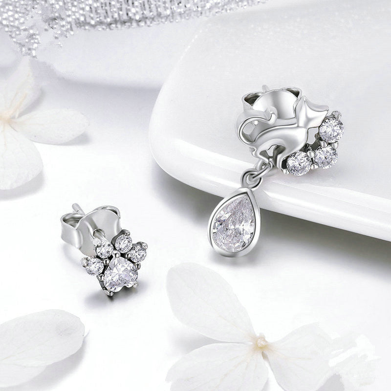 Vintage style cat earrings