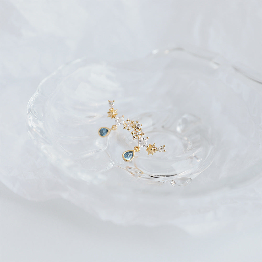 Zircon earrings temperament star earrings