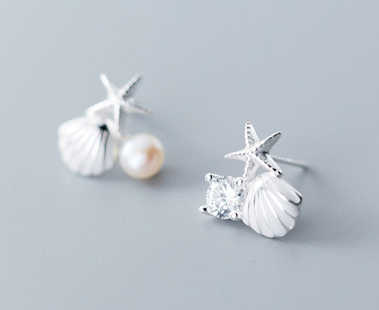 Star shell earrings earrings