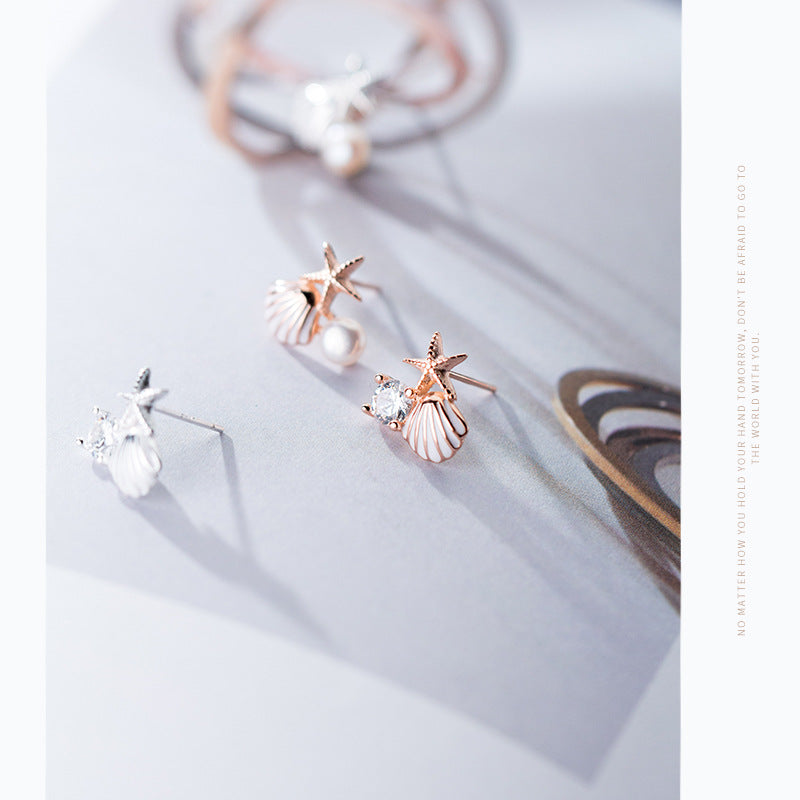 Star shell earrings earrings
